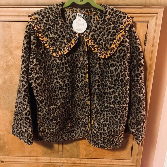 Ivy Jane Leopard Print Jacket with Yellow Accents - Picture 2 of 6